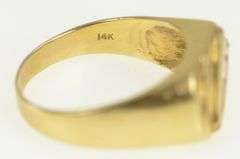 14K Yellow Gold 0.50 Ctw Diamond Men's Squared Wedding Ring