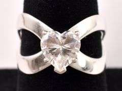 Heart CZ Ring In Sterling Silver