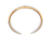 18K YELLOW GOLD OPEN BANGLE WITH DIAMONDS