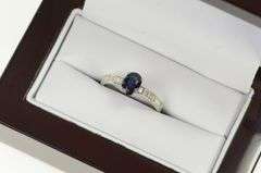 14K White Gold 1.30 Ctw Effy Sapphire Diamond Engagement Ring