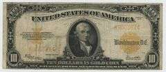 Desirable 1922 Series Large Size $10 Gold Certificate note