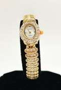 Ladies Geneva & Gemstone Watch, 18kt Yellow Gold Plated