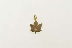 14K Yellow Gold Ornate Maple Leaf Canada Symbol Charm/Pendant