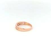 10K Rose Gold Diamond Ornate Scroll Design Wedding Band Ring