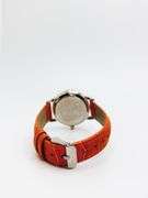 Beautiful Mother of Pearl & Gemstone Watch-Orange Genuine Leather Band