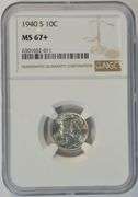 Simply Sensational NGC MS67+ 1940-S Mercury Dime