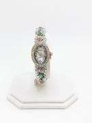 Ladies Geneva & Gemstone Watch, 18kt White GP Cuff