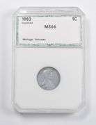 MS66 1983 Lincoln Steel Cent Unplated PCI