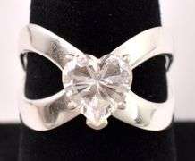 Heart CZ Ring In Sterling Silver