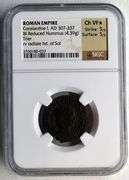 Roman Empire Constantine I. AD 307-337 BI Reduced Nummus (4.39g) Trier rv radlate hd. of Sol