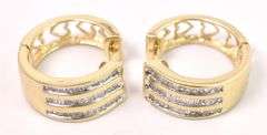 Delightful Heart And Diamond Hoop Earrings In 14K Yellow Gold