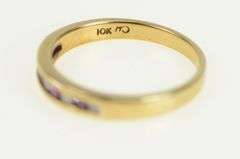 10K Yellow Gold Diamond Ruby Classic Vintage Wedding Band Ring