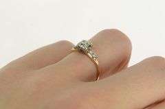14K Yellow Gold 1940's 0.75 Ctw Old Mine Diamond Engagement Ring