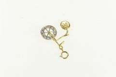 14K Yellow Gold Two Tone Articulated Penny Farthing Charm/Pendant