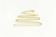 14K Yellow Gold 1.0mm Simple Link Vintage Cable Chain Necklace