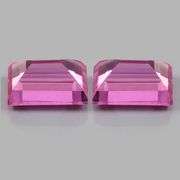 MATCHING PAIR OF 2x HUGE 20.0 CTW NATURAL PINK SAPPHIRE EMERALD CUT LOOSE GEMSTONES- 20.00 CARATS TOTAL!