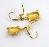 Fun 14k Dangle Turtle Earrings