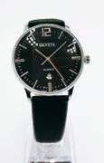 Classic Looking Everyday Men's Geneva Watch w/ Genuine Leather Band