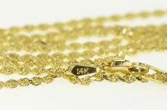 14K Yellow Gold 1.6mm Rope Chain Woven Twist Spiral Link Necklace