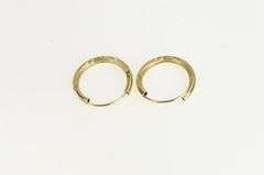 14K Yellow Gold 17.0mm Leaf Pattern Vintage Seamless Hoop Earrings