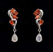 Natural Fire Opal Earrings