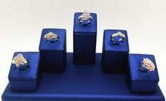 5 Beautiful 14k Solid Yellow and White Gold Rings