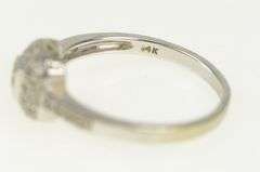 14K White Gold Diamond Encrusted Domed Pave Engagement Ring