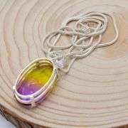 Brilliant 16 ct Lab Ametrine Silver Plated Pendant