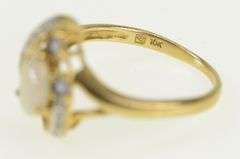 10K Yellow Gold Pear Opal Tanzanite Diamond Halo Statement Ring