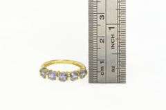 14K Yellow Gold Five Stone Tanzanite Vintage Wedding Band Ring