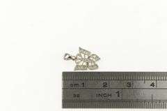 10K White Gold Diamond Butterfly Change Symbol Vintage Pendant