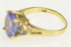 14K Yellow Gold LeVian Tanzanite Diamond Cluster Statement Ring