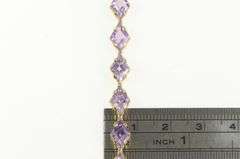 14K Yellow Gold Retro Lozenge Cut Amethyst Vintage Tennis Bracelet