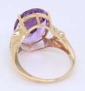 Favorite Yellow Gold oval Amethyst and Diamond Cocktail Ring