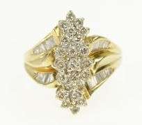 14K Yellow Gold 1.30 Ctw Diamond Vintage Statement Ring