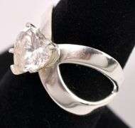 Heart CZ Ring In Sterling Silver