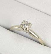 14K White Gold 1940's 0.23 Ct Diamond Solitaire Engagement Ring