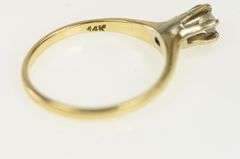14K Yellow Gold 0.25 Ct Old Mine Cut Diamond Engagement Ring