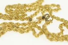 14K Yellow Gold 1.6mm Rope Rolling Link Fancy Twist Chain Necklace