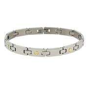 18K Gold Link Stainless Steel Bracelet