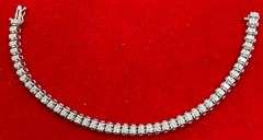 CERTIFIED 14K WHITE GOLD AND DIAMOND BRACELET