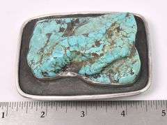 Turquoise Belt Buckle In sterling Silver
