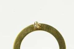 14K Yellow Gold Circle Pinstripe Vintage Round Classic Pin/Brooch