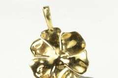 14K Yellow Gold Satin Finish Hibiscus Flower Botanical Charm/Pendant