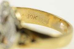 10K White Gold Masonic Eagle Symbol Enamel Vintage Men's Ring