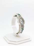 Ladies Geneva & Gemstone Watch, 18kt White GP Cuff