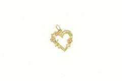 14K Yellow Gold Black Hills Leaf Heart Love Symbol Charm/Pendant