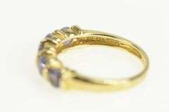 14K Yellow Gold Five Stone Tanzanite Vintage Wedding Band Ring