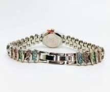 Ladies Geneva & Gemstone Watch, 18kt White Gold Plated