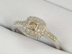 14K White Gold Diamond Encrusted Domed Pave Engagement Ring